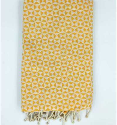 Serviette de plage papillon jaune moutarde