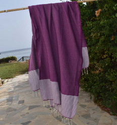 Fouta nid d'abeille violine Fouta Tunisia - 1 2