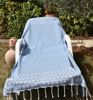 Fouta Jaquard Diamant bleu Fouta Tunisia - 4