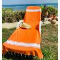 Fouta plate orange vif Fouta Tunisia - 1