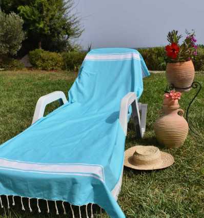 Fouta Plate bleu céleste