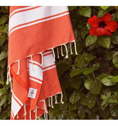 Fouta plate couleur corail Fouta Tunisia - 3