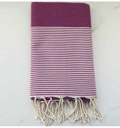 Fouta nid d'abeille violine Fouta Tunisia - 3