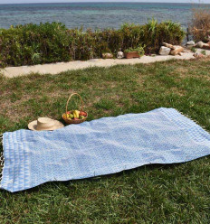 Fouta Jaquard Diamant bleu Fouta Tunisia - 1 2