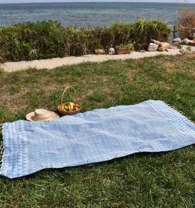 Fouta Jaquard Diamant bleu Fouta Tunisia - 2