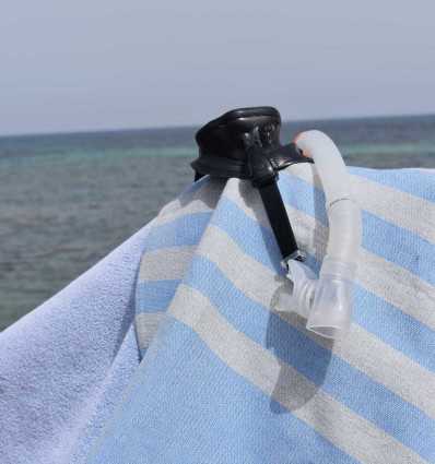 Eponge bleu et gris très clair Fouta Tunisia - 5