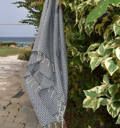 Fouta papillon bleu barbeau foncé Fouta Tunisia - 3