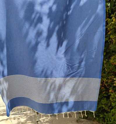 Fouta Lurex plate bleu barbeau  - 3