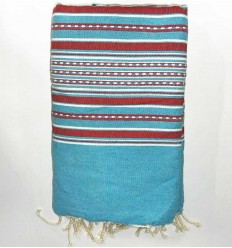 jette arabesque turquoise et rouge Fouta Tunisia - 1