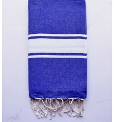 Fouta en Coton Recyclé bleu Fouta Tunisia - 1 2