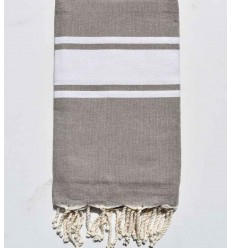 Fouta en Coton Recyclé taupe Fouta Tunisia - 1