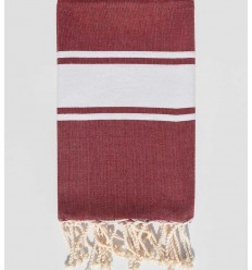 Fouta en Coton Recyclé rouge bordeaux Fouta Tunisia - 1