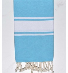 Fouta en Coton Recyclé bleu céleste Fouta Tunisia - 1