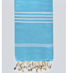 Fouta Mykonos en Coton Recyclé bleu céleste Fouta Tunisia - 3 2