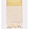 Fouta nid d'abeille ocre clair  - 1