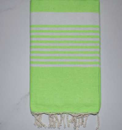 Fouta arthur en Coton Recyclé vert fluo Fouta Tunisia - 3