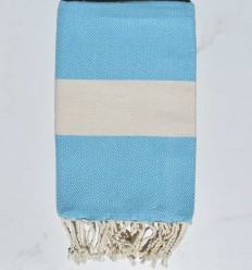 Fouta Diamant bleu turquoise Fouta Tunisia - 1 2