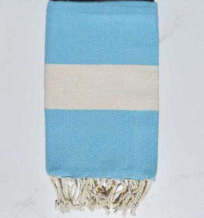 Fouta Diamant bleu turquoise Fouta Tunisia - 2