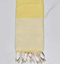 Fouta enfant nid d'abeille jaune chrome  - 1