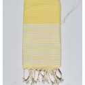 Fouta enfant nid d'abeille jaune chrome  - 1