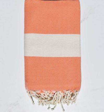 Fouta Diamant orange corail Fouta Tunisia - 3