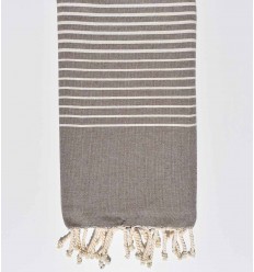 Fouta Portofino en Coton Recyclé taupe Fouta Tunisia - 1