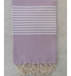Jeté mauve clair avec rayures 