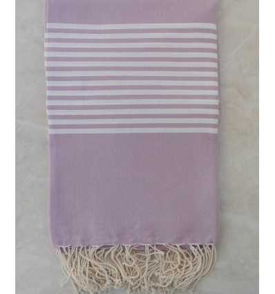 Grande fouta mauve clair avec rayures