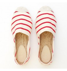Espadrille Femme Rouge et Écru Crabster - 1 2