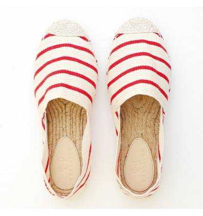 Espadrille Femme Rouge et Écru Crabster - 2