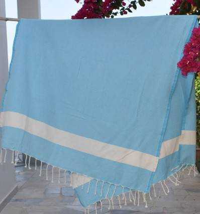 Fouta Diamant bleu turquoise Fouta Tunisia - 3