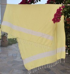 Fouta Diamant jaune clair Fouta Tunisia - 1 2
