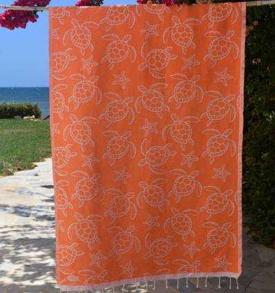 Fouta Seychelles Orange Fluo Fouta Tunisia - 3