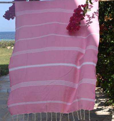 Fouta Mykonos en Coton Recyclé rose Fouta Tunisia - 3