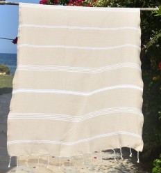 Fouta Mykonos beige Fouta Tunisia - 1 2