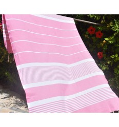 Fouta arthur en Coton Recyclé rose clair Fouta Tunisia - 1 2