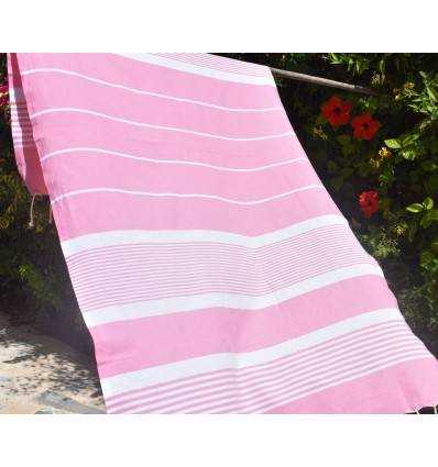 Fouta arthur en Coton Recyclé rose clair Fouta Tunisia - 2