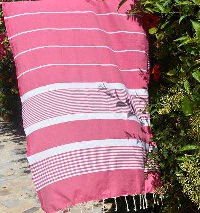 Fouta arthur en Coton Recyclé rose fuchsia Fouta Tunisia - 2