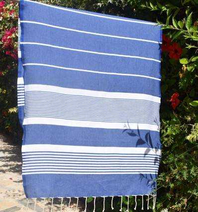 Fouta arthur en Coton Recyclé bleu Fouta Tunisia - 2