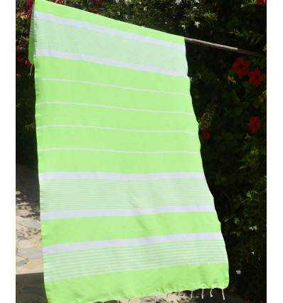 Fouta arthur en Coton Recyclé vert fluo Fouta Tunisia - 2