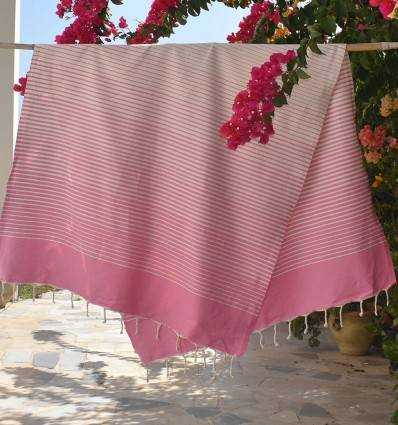 Fouta Portofino en Coton Recyclé rose clair Fouta Tunisia - 2