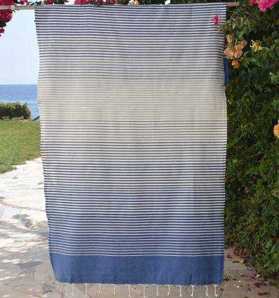 Fouta Portofino en Coton Recyclé bleu Fouta Tunisia - 4