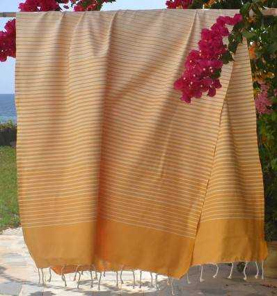 Fouta Portofino en Coton Recyclé jaune moutarde Fouta Tunisia - 3