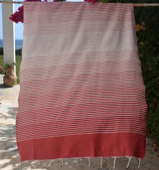 Fouta Portofino en Coton Recyclé rouge Fouta Tunisia - 1 2