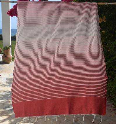 Fouta Portofino en Coton Recyclé rouge Fouta Tunisia - 2