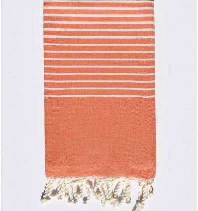 Fouta Portofino en Coton Recyclé orange Fouta Tunisia - 3