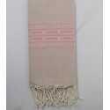 Fouta thalasso beige et rose 