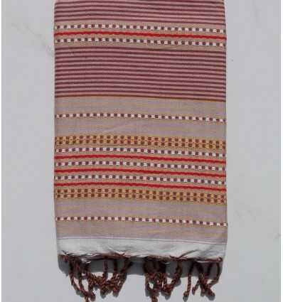 Fouta arabesque beige alezan