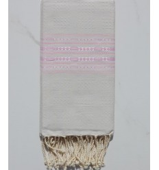 Fouta thalasso bleu clair et rose 