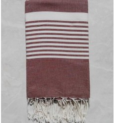 Jeté marron avec rayures 